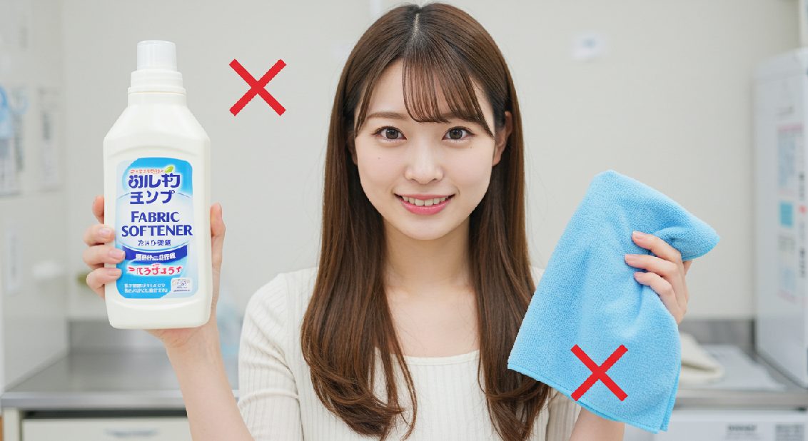 洗濯時の柔軟剤使用はNG