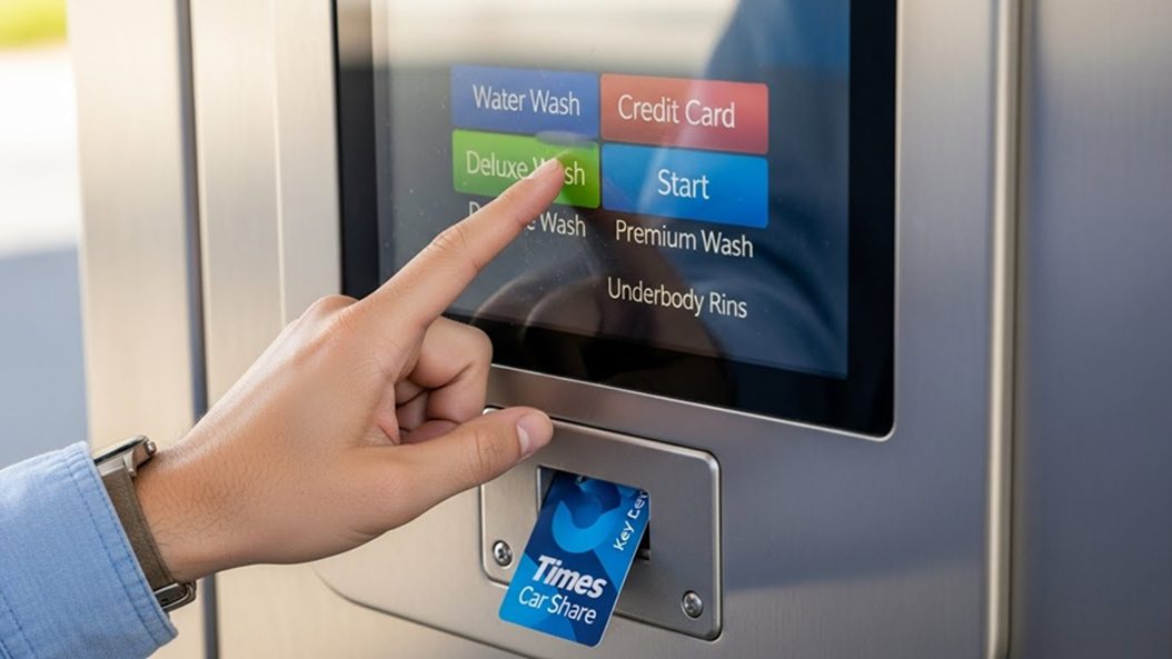 ガソリンスタンドでの洗車機操作手順