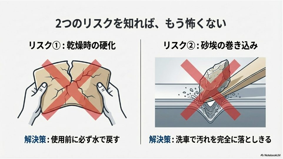 乾燥して硬くなった時の対処法