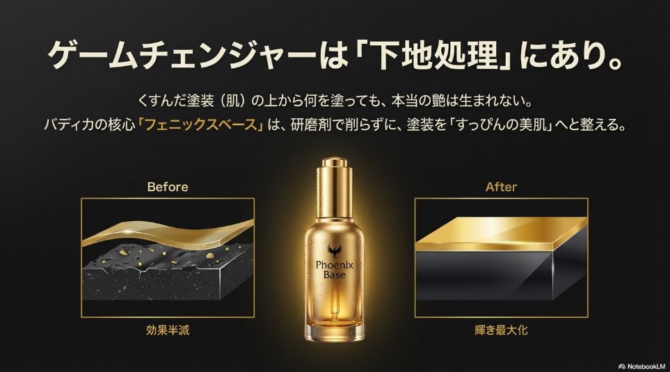 フェニックスベース使用前後（Before/After）の塗装断面図