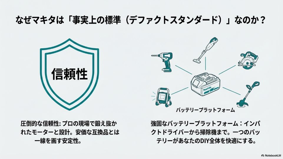 マキタが選ばれる理由とバッテリーの互換性