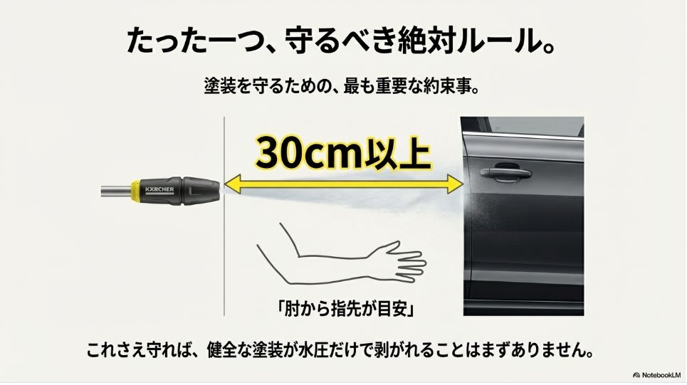 塗装剥がれを防ぐためのノズル距離30cmのルール
