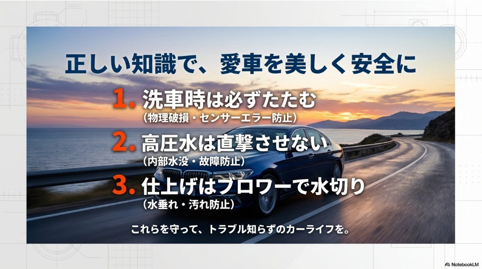 洗車時のサイドミラー取り扱いルールとメンテナンスの重要ポイントまとめ