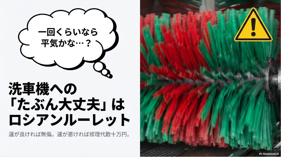 洗車機でアンテナをそのままにするリスクと修理代の目安のイラスト