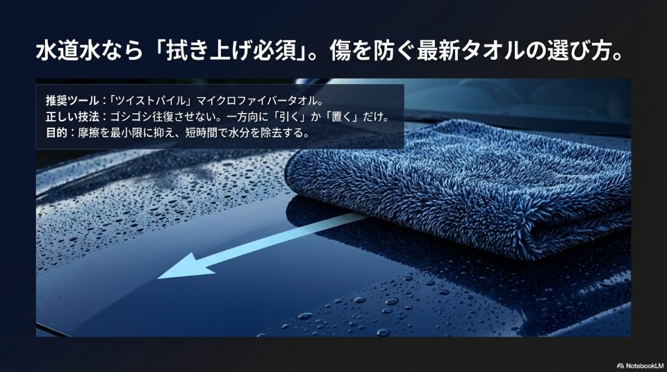 拭き上げを楽にするツイストパイルタオルの特徴と摩擦を減らす正しい拭き方