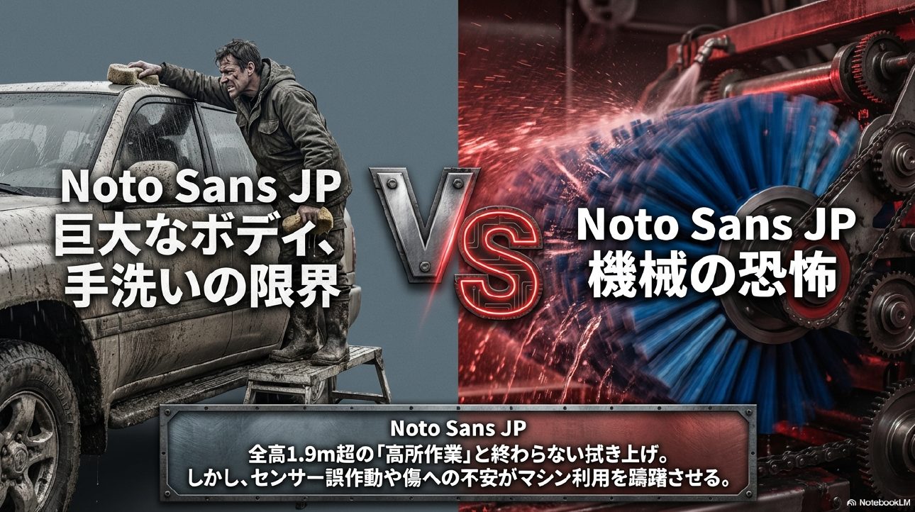 巨大なボディの手洗い限界と洗車機利用の不安