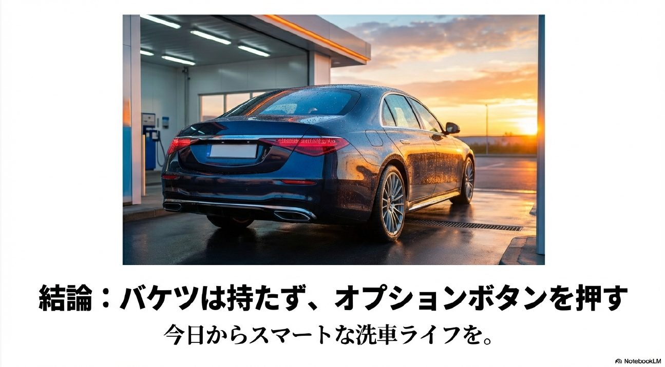 バケツは持たずにオプションボタンを押すことがスマートな洗車ライフの結論