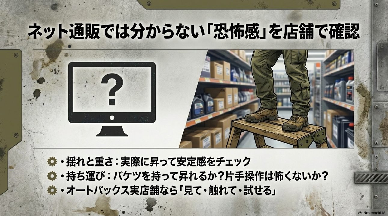機能的な足場台とデザイン性の高いゴードンミラー製品で実現する、効率的で楽しい洗車ライフのまとめ図
