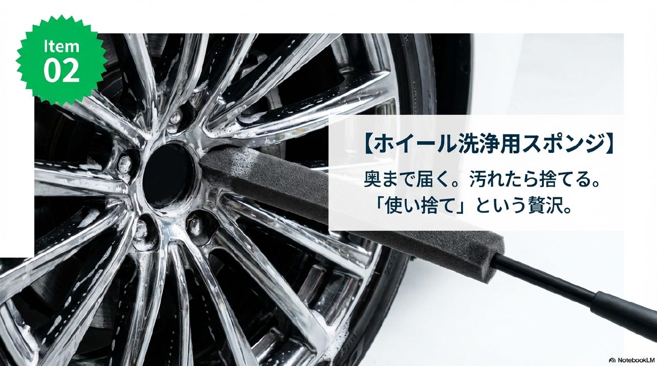 セリアのホイール洗浄用スポンジで使い捨てクリーニング
