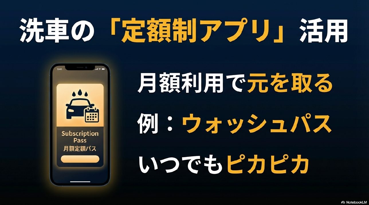 洗車定額制アプリ（サブスクリプション）のスマートフォン画面