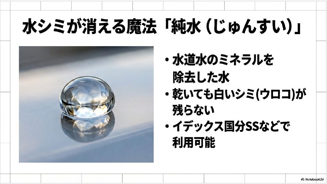 純水洗車のメリットと水シミ防止効果