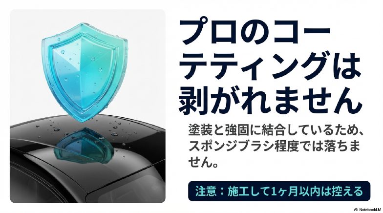 プロのガラスコーティングが洗車機のブラシで剥がれない強固な結合イメージ