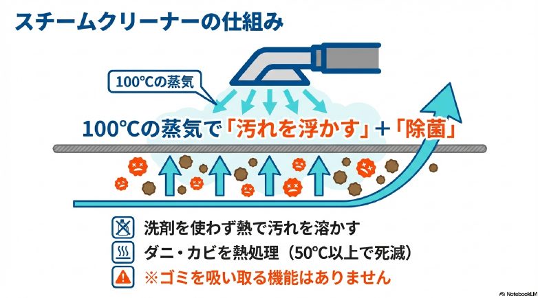 スチームクリーナーが得意な皮脂汚れとダニ退治のメリット