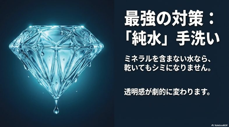 不純物を含まない純水洗車による輝きと透明感を表現したイメージ