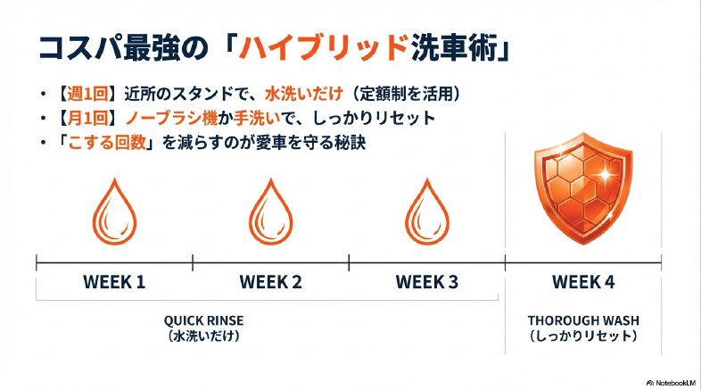 週ごとの洗車スケジュール表