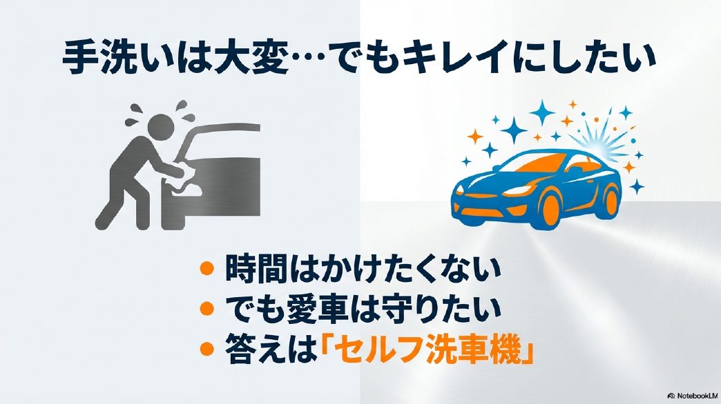 手洗いの手間や時間を省き、セルフ洗車機で愛車を綺麗に保つメリット
