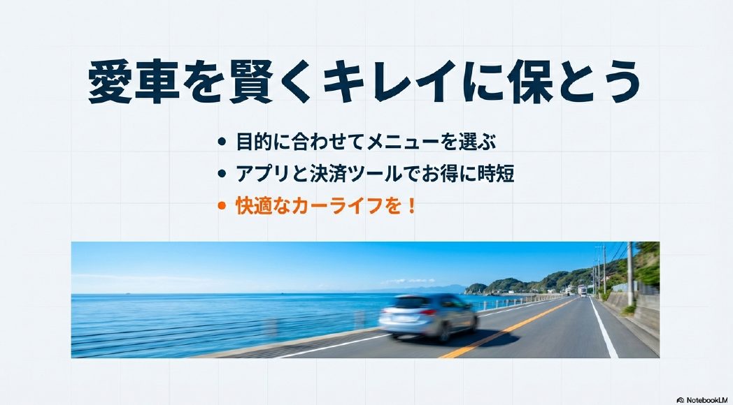目的に合わせてメニューを選び、アプリと決済ツールで時短とお得を実現する快適なカーライフのまとめ