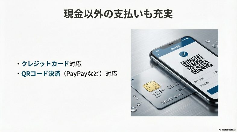 現金以外にクレジットカードやPayPayなどのキャッシュレス決済を利用するイメージ