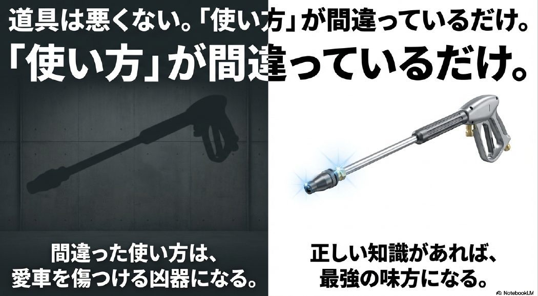 道具は悪くない。使い方が間違っていると愛車を傷つける凶器になるが、正しい知識があれば最強の味方になる