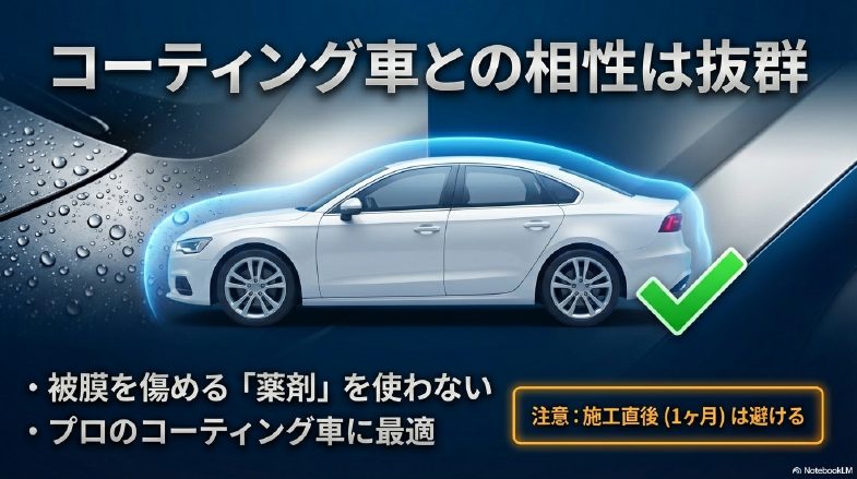 コーティング車と水洗い洗車の相性は抜群