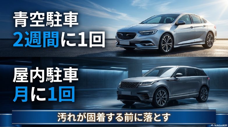 青空駐車と屋内駐車ごとの理想的な洗車頻度