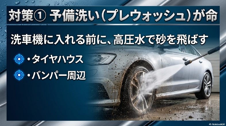傷を防ぐための予備洗い(プレウォッシュ)の重要性