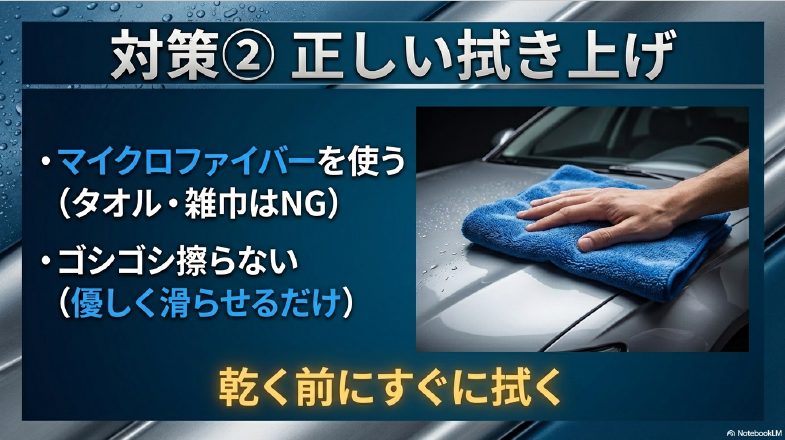 洗車傷を防ぐマイクロファイバーを使った正しい拭き上げのコツ