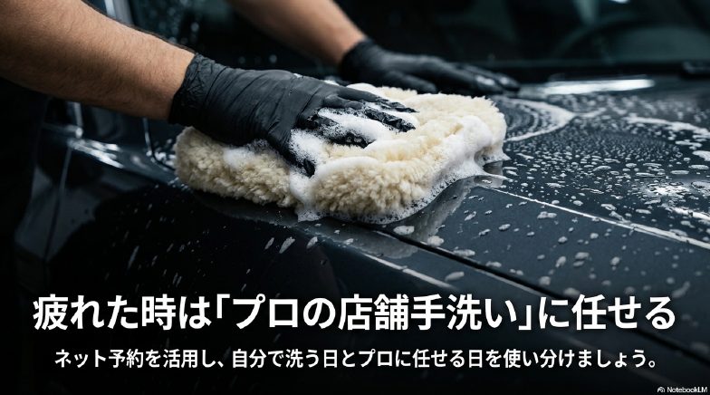 疲れた時はプロの手洗い洗車とネット予約を活用して使い分ける