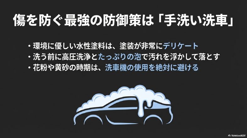 テスラの傷を防ぐ手洗い洗車の重要性と塗装特性