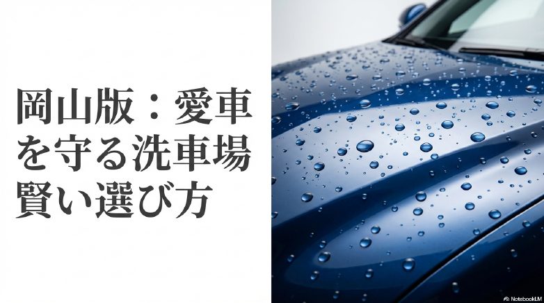 水を弾く美しい青い車のボンネットと岡山版愛車を守る洗車場の選び方